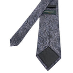 Racing Green Silk Black Gray Men's Kowal Paisley Tie