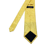 Hisdern Pure Silk Self Textured Yellow Gold Paisley Men's Tie