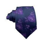 Grunge Purple Floral Pattern Men's Tie