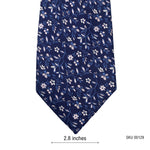 Rustic Minimalist Blue Floral Pattern Men's Tie