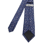 Rustic Minimalist Blue Floral Pattern Men's Tie