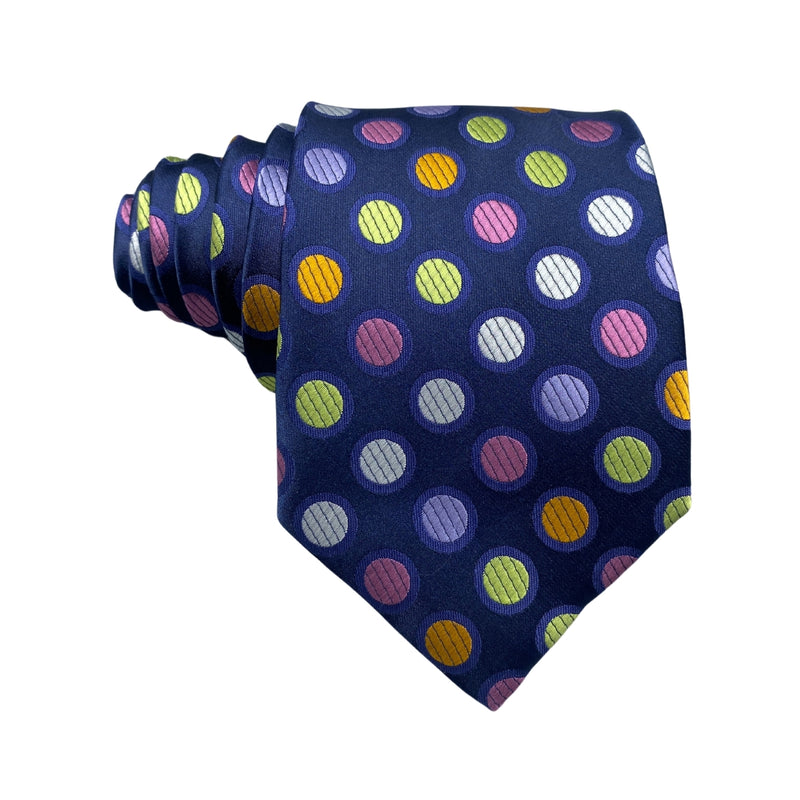 Multi Colors Bright Silk Polka Dots Men's Tie