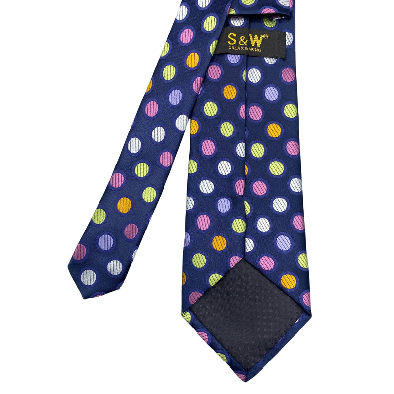 Multi Colors Bright Silk Polka Dots Men's Tie