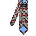 Glamorous Red White Rose Floral Pattern Men's Tie by Double Two