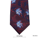 Bold Blue on Red Floral Pattern Men's Tie by Charlton Gray
