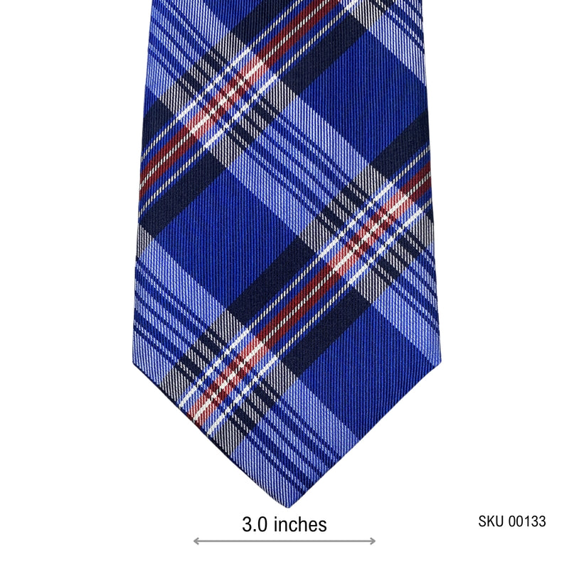 Urban Look Pure Silk Blue Plaid Men's Tie