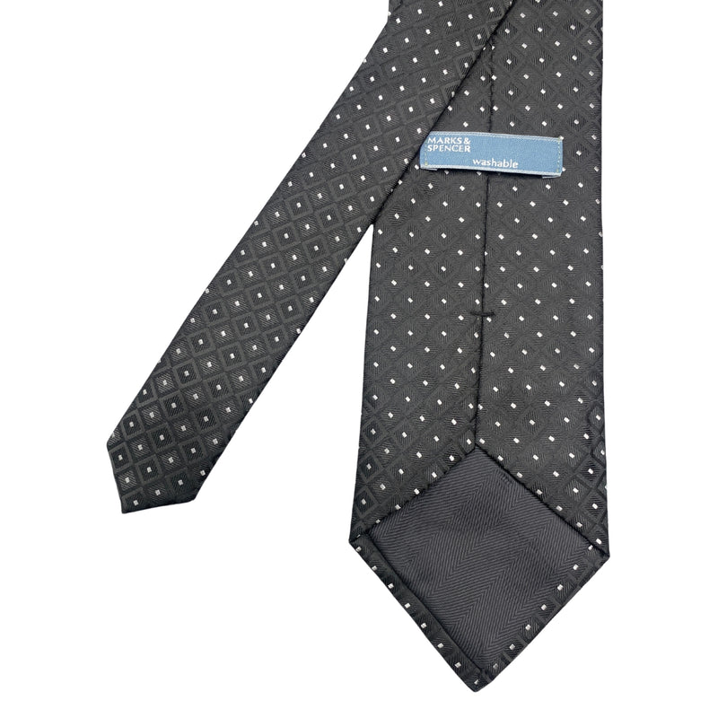 Marks & Spencer Modern Minimalist Black Geometric Pattern Men's Tie