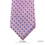 Sulhrie & Valentine Epic Pink Pure Silk Geometric Pattern Men's Tie