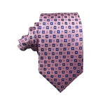 Sulhrie & Valentine Epic Pink Pure Silk Geometric Pattern Men's Tie