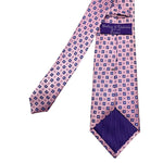 Sulhrie & Valentine Epic Pink Pure Silk Geometric Pattern Men's Tie
