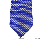 Marks & Spencer Pure Silk Exquisite Blue Geometric Pattern Men's Tie