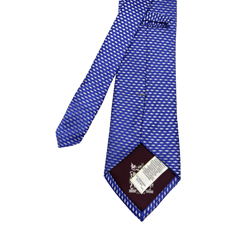 Marks & Spencer Pure Silk Exquisite Blue Geometric Pattern Men's Tie