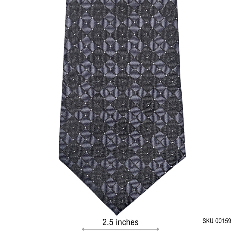 Dazzling Black Gray Modern Geometric Pattern Men's Tie