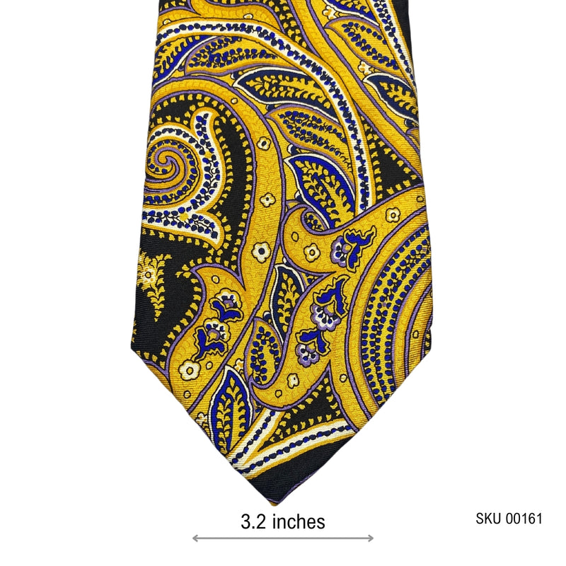 Splendid Pure Silk Yellow Paisley Pattern Men's Tie