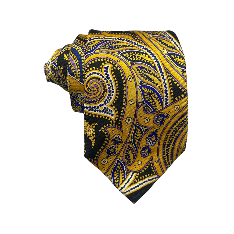 Splendid Pure Silk Yellow Paisley Pattern Men's Tie