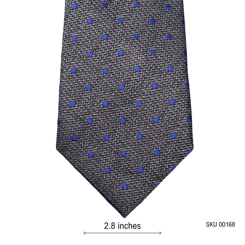 Ted Baker Pure Silk Gray Men's Tie with Blue Dots