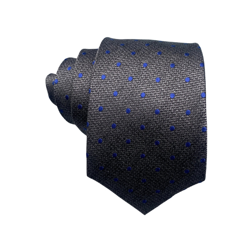 Ted Baker Pure Silk Gray Men's Tie with Blue Dots
