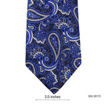 Woodstock Pure Silk Blue Cosmic Paisley Pattern Men's Ties