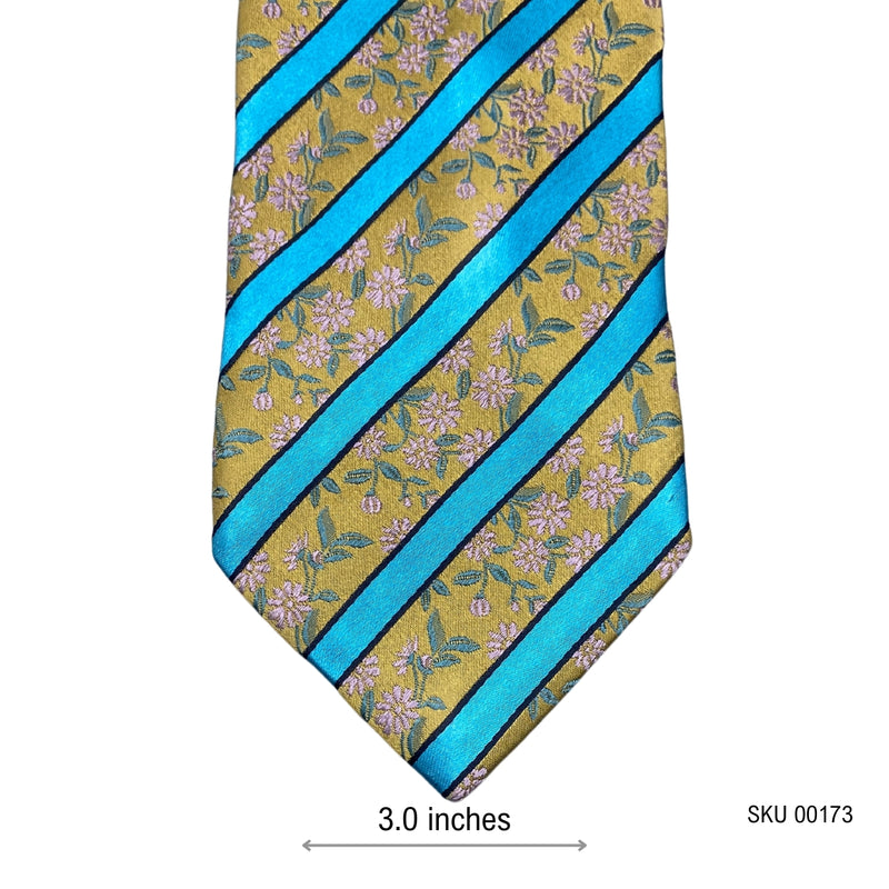 Lorenzo Cana Pure Silk Floral Stripes Men's Tie