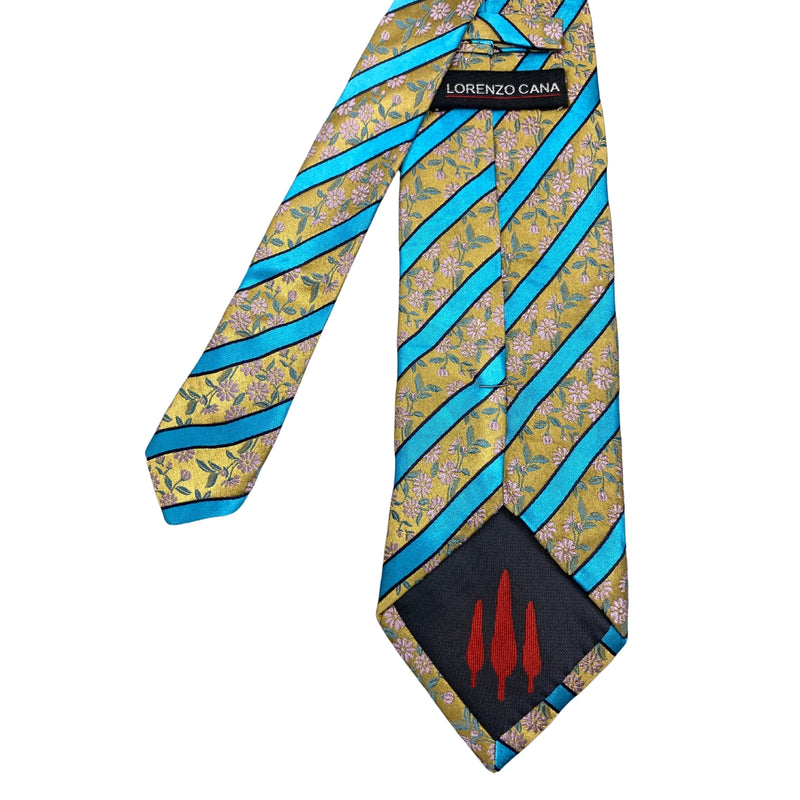 Lorenzo Cana Pure Silk Floral Stripes Men's Tie