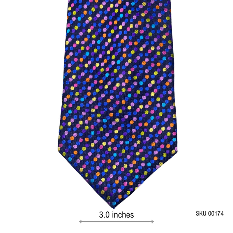 Multi Color Pure Silk Electric Dotted Men's Tie by Duchamp