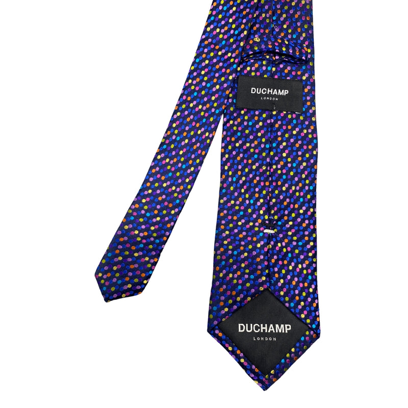 Multi Color Pure Silk Electric Dotted Men's Tie by Duchamp