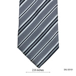 Plain Gray with Black and White Stripes Men's Tie