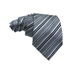 Plain Gray with Black and White Stripes Men's Tie