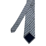 Plain Gray with Black and White Stripes Men's Tie