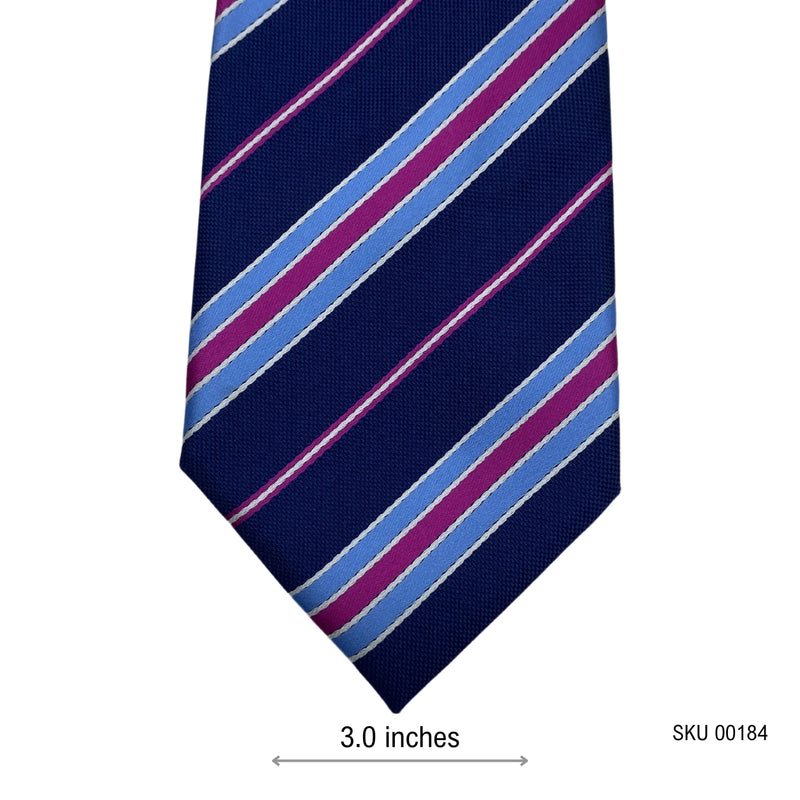 F&F Blue Purple Stripes Pattern Men's Tie