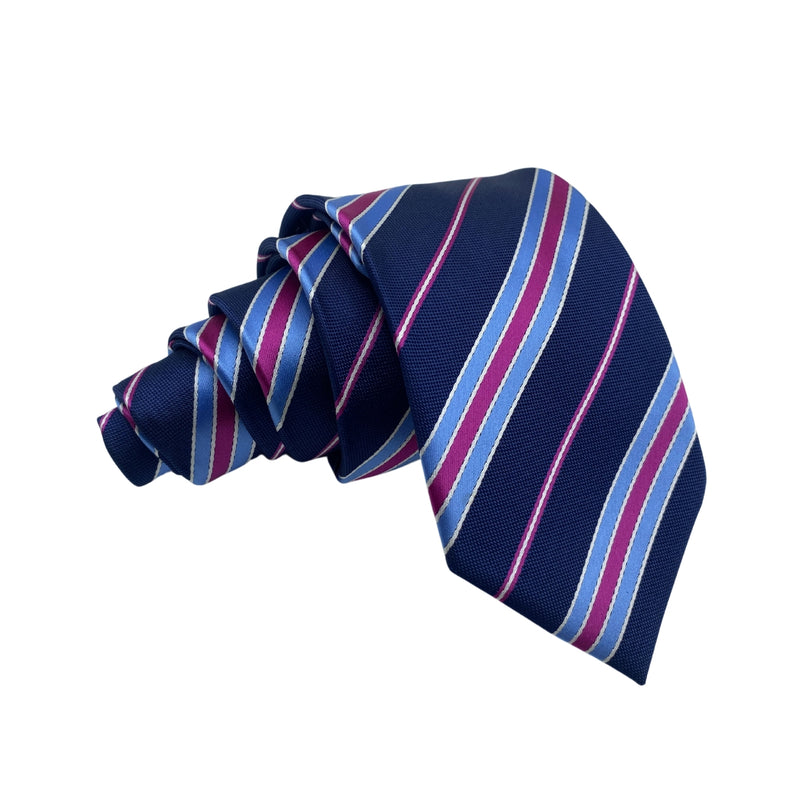 F&F Blue Purple Stripes Pattern Men's Tie