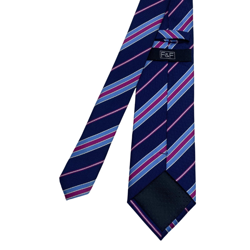 F&F Blue Purple Stripes Pattern Men's Tie