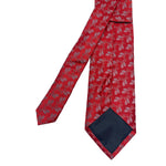 Pure Silk Bright Red Dual Paisley Design Men's Tie