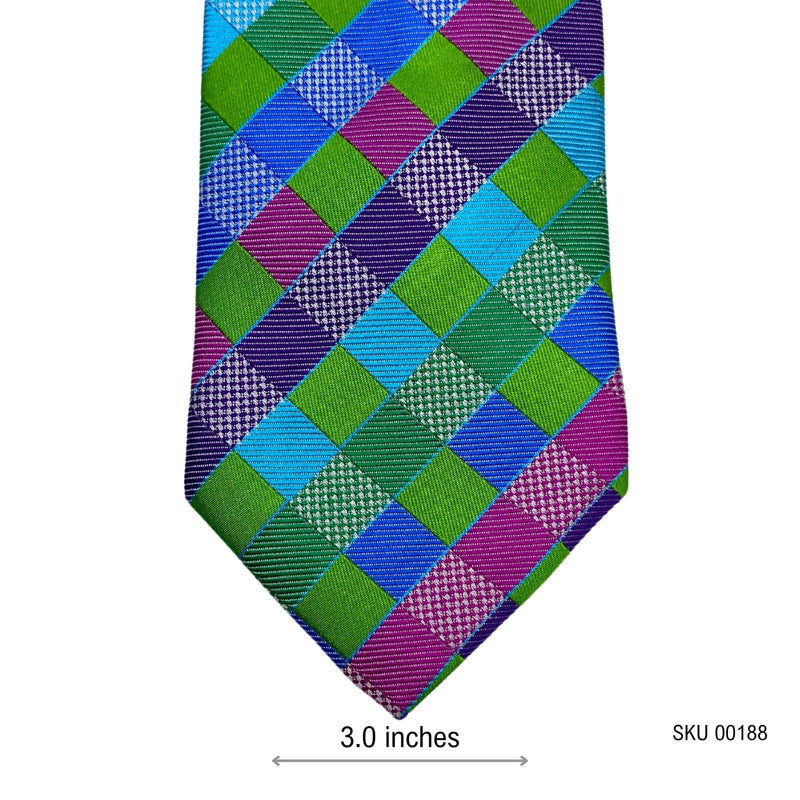 John Lewis Pure Silk Multi Color Plaid Pattern Tie