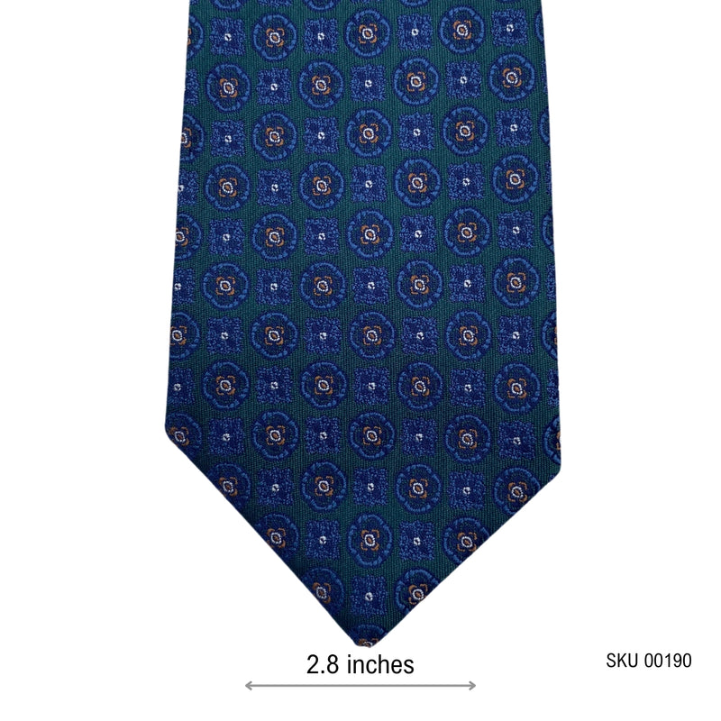 Primark Dark Green Geometric Pattern Men's Tie