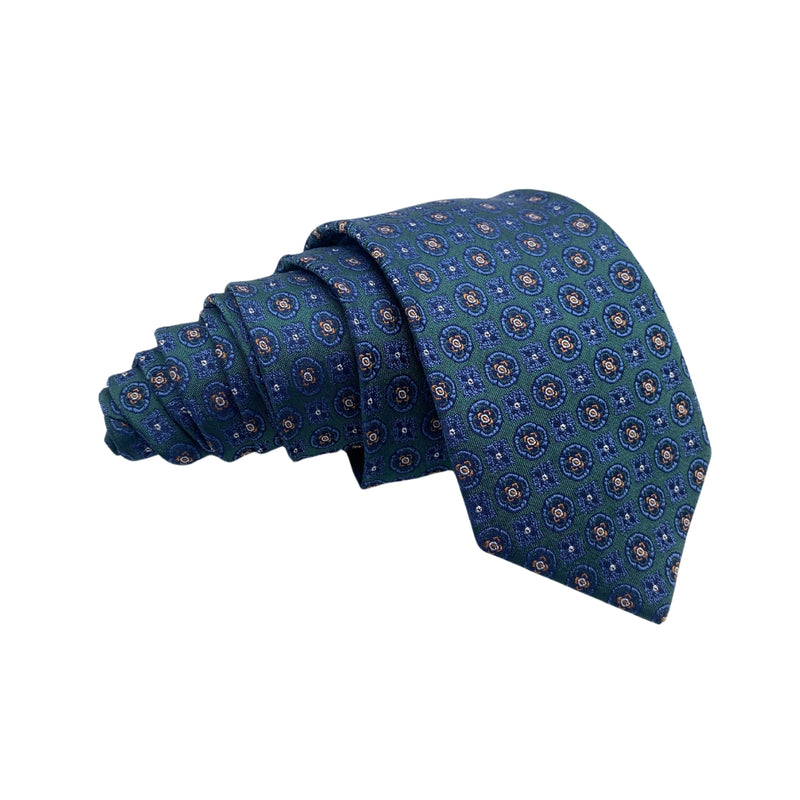 Primark Dark Green Geometric Pattern Men's Tie