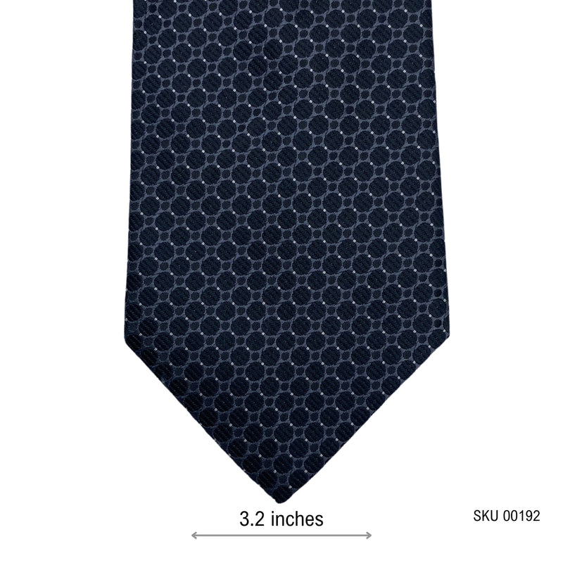 Greenwoods Dark Dotted Geometric Pattern Men's Tie