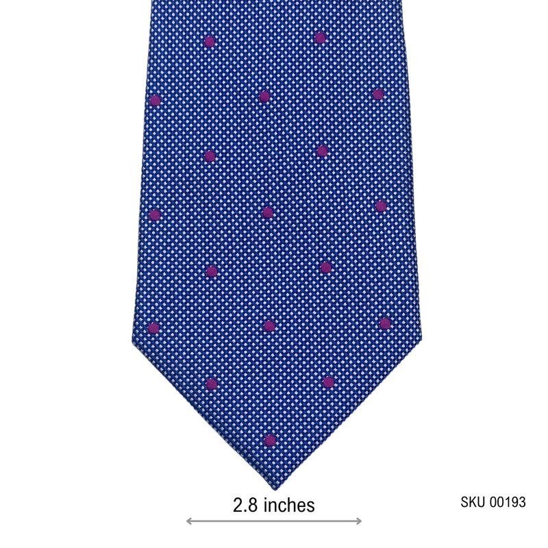 Taylor & Wright Blue Self Textured with Pink Dots Men's Tie