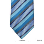 Aquatic Shades Stripes Pattern Men's Tie