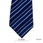Blue Shades Pure Silk Stripes Pattern Men's Tie