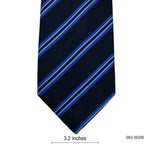 Andre Neon Blue Stripes Pattern Men's Tie
