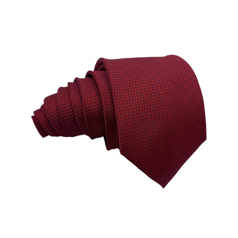 F&F Dark Red Modern Dotted Pattern Men's Tie