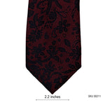 Maroon Dark Floral Pattern Men's Tie by One Six 5ive