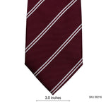 F&F Royal Maroon Stripes Pattern Men's Tie