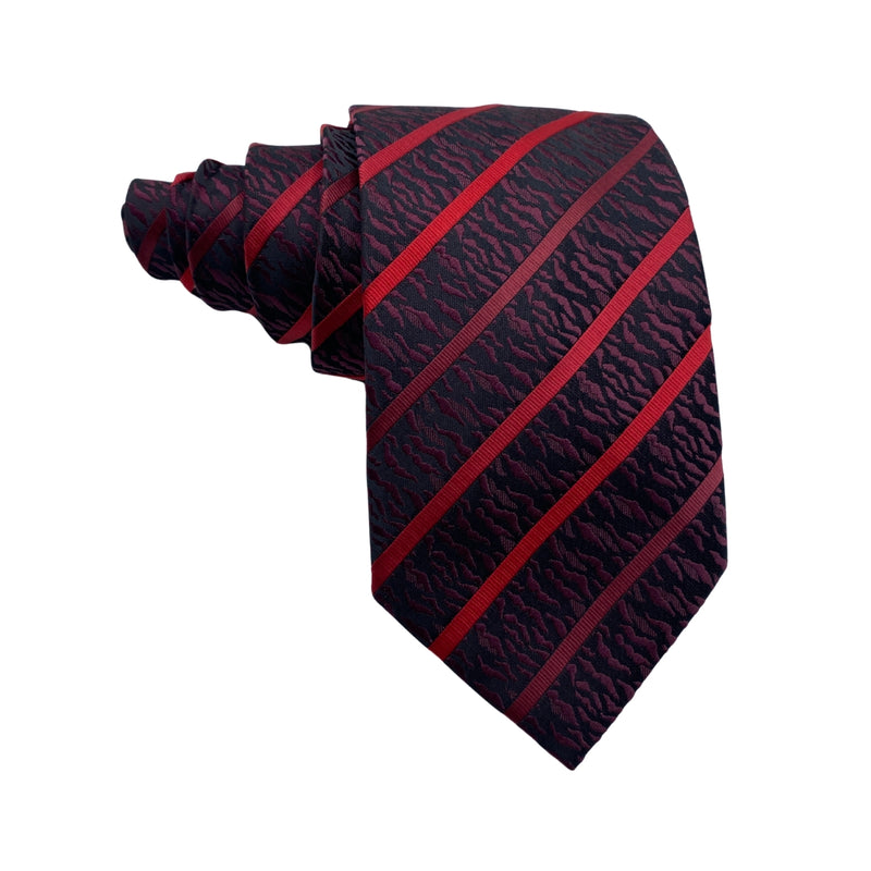 Shades of Red Stripes Pattern Men's Tie