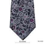 Pink Shades Pure Silk Floral Pattern Men's Tie by Thomas Nash