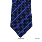 F&F Glowing Blue Self Textured Stripes Pattern Men's Tie