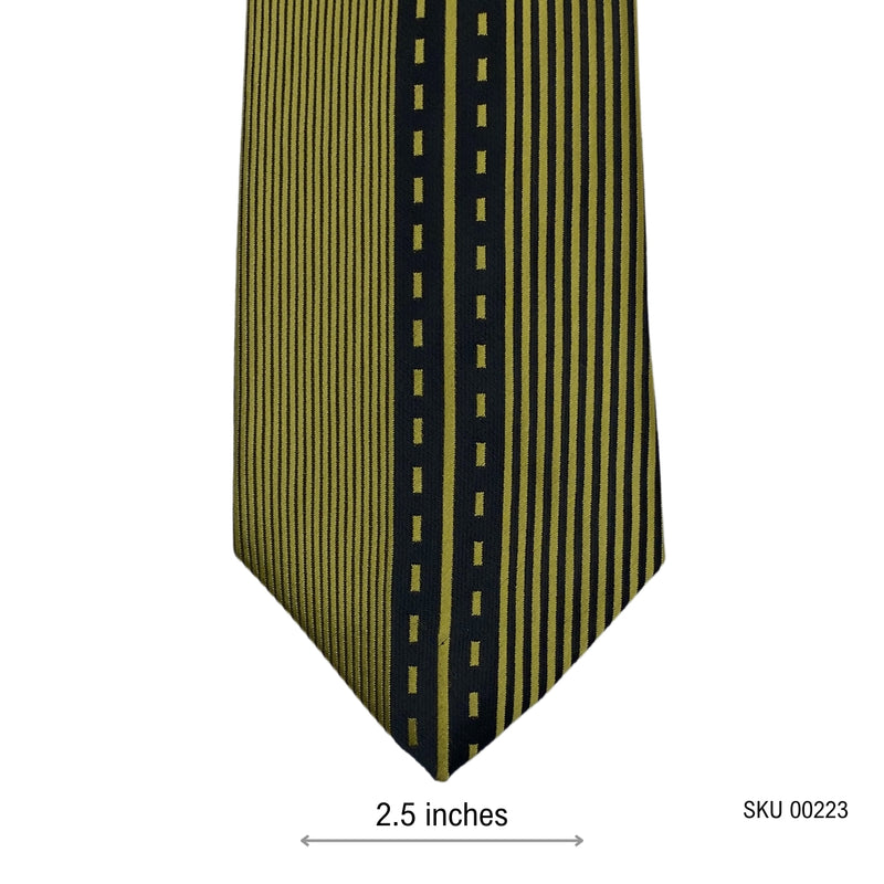 Edgy Fashion Modern Men's Tie with Dotted Straight Stripes