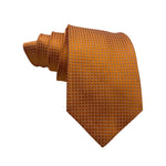 Elegant Orange Self Textured Geometric Pattern Men's Tie