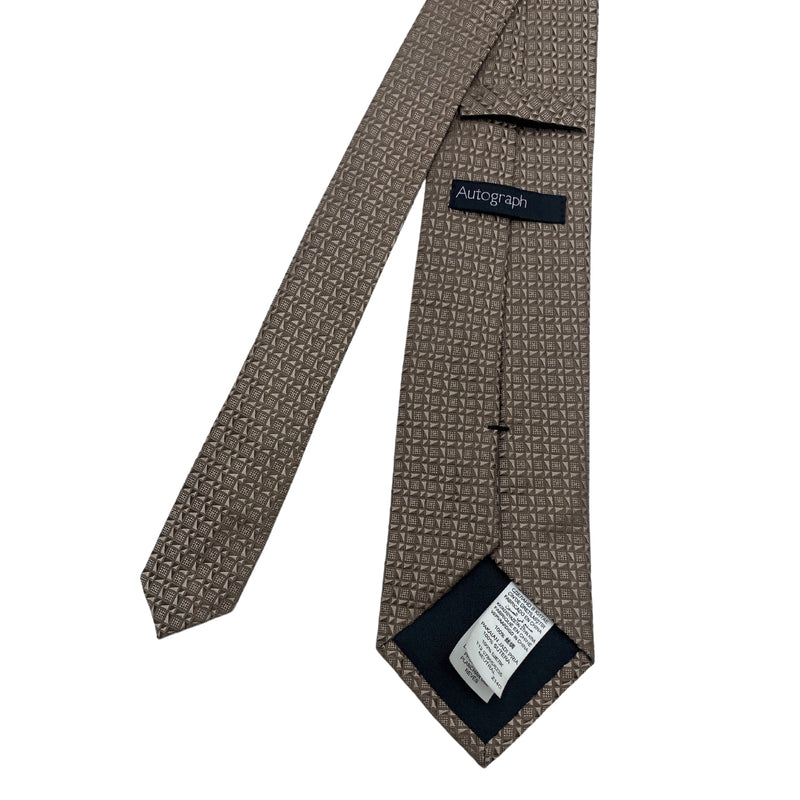 Marks & Spencer Autograph Brown Glamorous Geometric Pattern Men's Tie